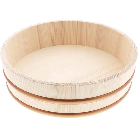 TIKUSAN Wooden Hangiri Sushi Rice Mixing Tub PP Band Japanese Sushi Bowl Sushi Oke (10.6 inch)