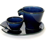 The Clever Cold Sake Charger Raise Saucer Glass Set Eggplant Navy