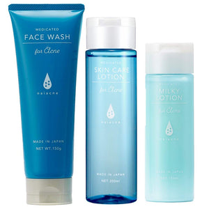 Acne Care, Acne Face Wash, Acne Lotion, Acne Emulsion Niacne 3-piece set Rough skin, Acne scars, Moisturizing, Dry skin, Sensitive skin, Oily skin, Skin care set for Men's, Women's, Puberty, Available in Japan