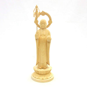 Wooden sculpture BUDDHA SUTRA OF THE YIN STATUE CIRCLE Light Circle Base 6 Dimension Hinoki