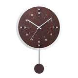 Mag Wall Clock, Radio Clock, Pendulum, Analog, Antille, Night Second Hand Stop Function, Wood Grain, Brown