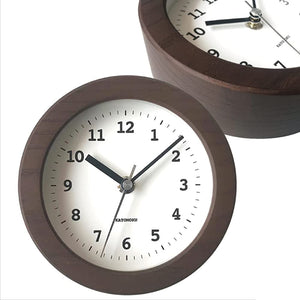 KATOMOKU Dual Use Clock, 5 km-112BRRC, Brown, Radio Clock, Continuous Second Hand