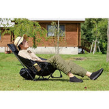 Captain Stag (CAPTAIN STAG) Outdoor Chair Low Style Grand Reclining Chair Assembled High Back with Locking Function with Pillow with Side Pockets Black Trekker UC-1852