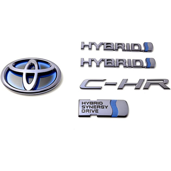 Toyota C-HR HYBRID Emblem 5 points set Gold Chrome GLC
