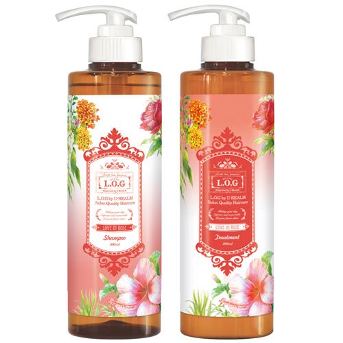 L.O.G by U-REALM x Misako Uno (AAA) Salon Quality Hair Care Shampoo & Treatment Set (500ml each) Love in Rose