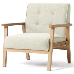 OSJ WF192278CAA Single Seater Sofa, Beige Fabric Upholstery