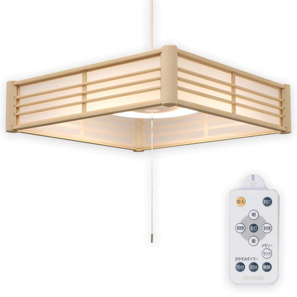 Iris Ohyama PLM8DL-J LED Pendant Light, 23.8 sq ft (8 Tatami Mats), Dimmable, Toning, Japanese Style, Energy Saving, Remote Control Included