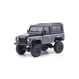 Kyosho 32526GM Radio Control Electric Crawling Car, Minute 4 x 4 Series, Ready Set, Land Rover Defender, 90, Motorcycle, Corris Gray, Santorini Black