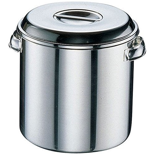 Endoshoji Oya Manufacturing AKT13022 Clover Round Kitchen Pot with Graduations, 8.7 inches (22 cm), Hand Included, Molybdenum Stainless Steel, Made in Japan