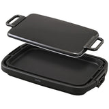 Iris Ohyama SWHP-011-B Hot Plate, Large, Wide Plate, 1 Piece, Large Size, Flat Surface, Lid Included, Black