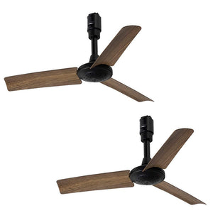 BRID GENERAL DUCT RAIL FAN WOOD Duct Rail Fan Wood Set of 2 (Wood_Brown)