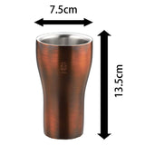 Tamahashi Tumbler Copper Plated Bronze Finish 300ml 18-8 Stainless Steel W Construction TM-048