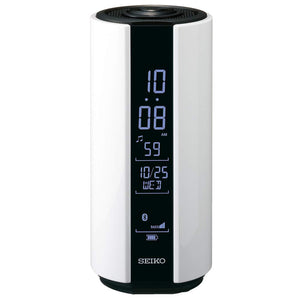 Seiko Clock SS201W Alarm Clock, Multi-Sound Clock, Waterproof, Digital, White, Height 5.9 x Width 2.6 x Depth 2.4 inches (15.1 x 6.6 x 6 cm)