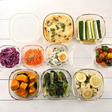 HARIO BUONO Kitchen KST-60-TW Heat-Resistant Glass Storage Container, Square, 20.3 fl oz (600 ml), Set of 6, Clear