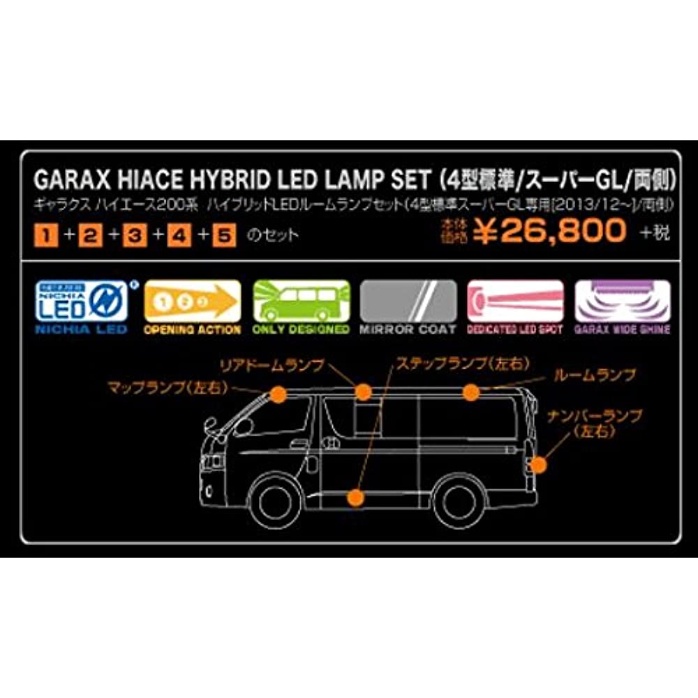 GARAX ハイブリッドLED ルームランプセット 80ノア/ヴォクシー 5P