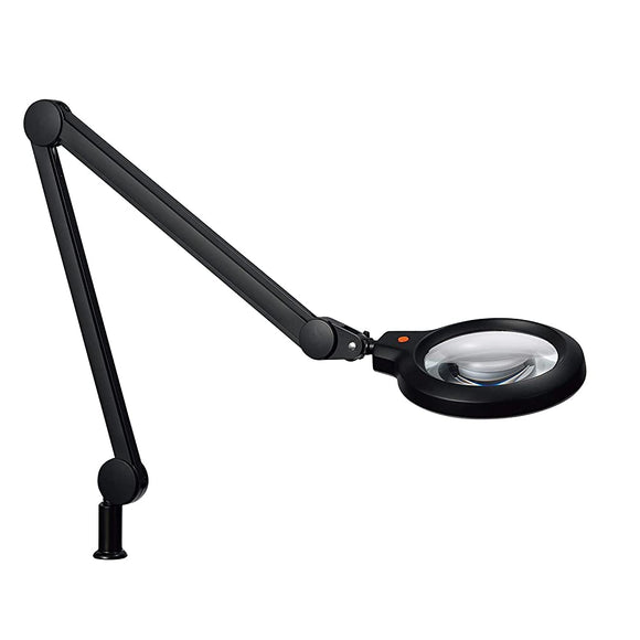 Yamada Lighting Z-37RL B Z-Light with Lens, High Color Rendering, LED, Skin Color, Clear, Black, Shade Width: 6.7 inches (170 mm), Lens Diameter: 4.7 inches (120 mm), Arm Length: 14.6 inches