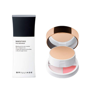 Brilliage Makeup Base + Authentic Woman Souvenir (Bright Beige 20) Set [Makeup Base] SPF25・PA++ [Foundation] SPF40・PA++++ [Brand produced by Chiaki Shimada]