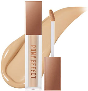 Official product official shop｜PONY EFFECT Coverstay Liquid Concealer 1.3 oz (38.4ml)｜4-color concealer / full cover/moisturizing/matte｜Hyaluronic Acid Liquid Concealer (#Beige)