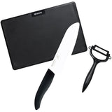 Kyocera GF-316BK-AZ Fine Ceramic Santoku Kitchen 3-Piece Set, 6.3 inches (160 mm), Peeler Cutting Board, Black