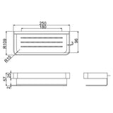 Relines Stream-R Series R9106 Vanity Shelf, Bathroom Toiletries, Stainless Steel, Main Unit: Depth 4.3 inches (10.9 cm), Body Height: 2.2 inches (5.7 cm), Body Width: 9.8 inches (25 cm)