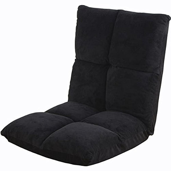 Iris Plaza Seat Chair Reclining 14 Stages Memory Foam Mokomoko Smooth Microfiber Fabric Black FC-540