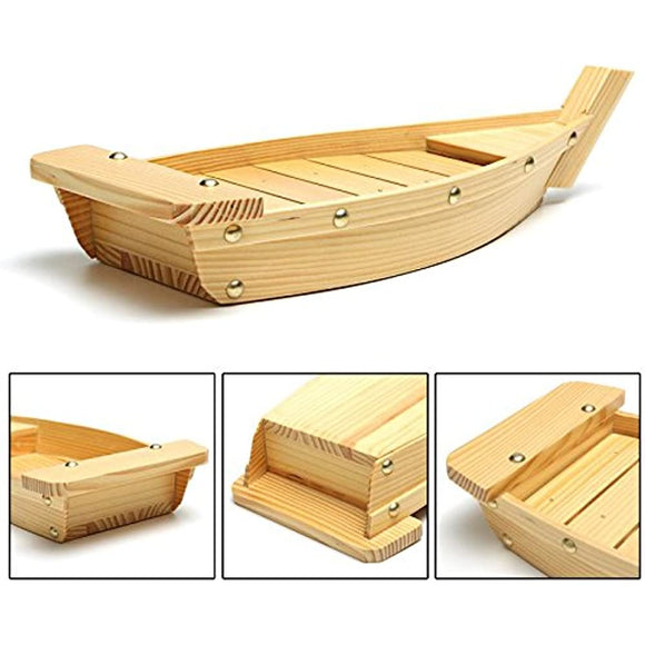 Jarhit 42x17x7.5cm Japanese Cooking Sushi Boat Sushi Tools Wood Handmade Simple Boat Sashimi Assorted Cold Cookware Bar