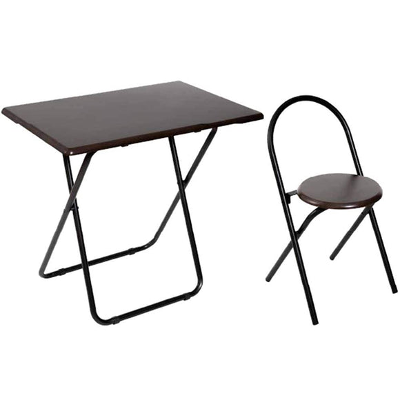 Iris Plaza ODACS-70BN Folding Desk Chair Set, HomeTelework, Folding Desk, Chair Set, Desk, Brown