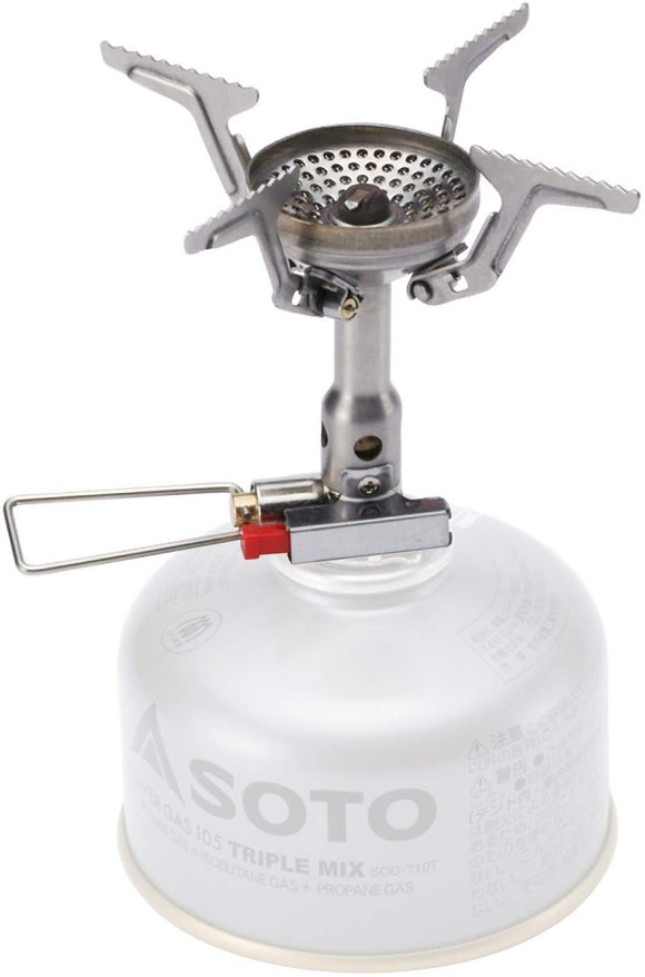 SOTO Amicus Compact Stove SOD-320 Camp Stove OD Can Single Burner Camp Gas Burner High Firepower Solo Camp Touring BBQ Climbing Outdoor Foldable Windproof With Storage Case
