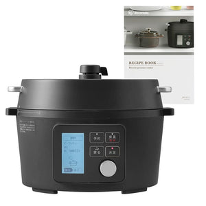 Iris Ohyama PMPC-MA4-B Electric Pressure Cooker, Pressure Cooker, 1.1 gal (4 L), For 3 to 4 People, Low Temperature Cooking, With Reservation Function, 90 Automatic Menu, Glass Lid, Recipe Book, Black