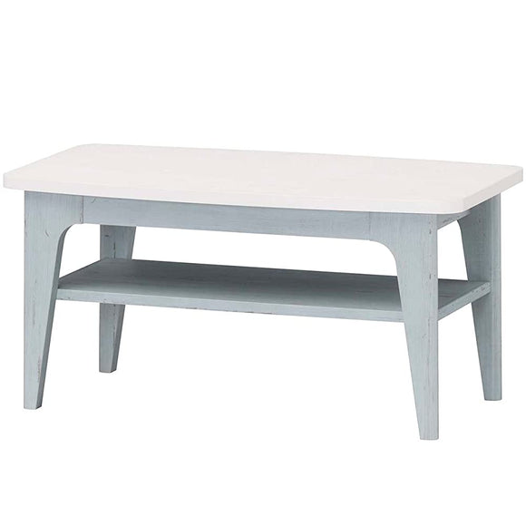 Shirai Sangyo FRS-8040T French Shabby Low Table, Desk, Pale Blue, Width 31.5 inches (80 cm), Height 15.0 inches (38.1 cm), Depth 15.6 inches (39.4 cm)