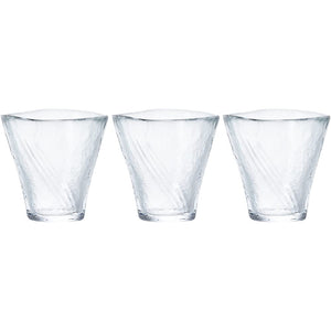 Aderia F49864 Tsugaru Vidro Tenkai Glass Set, Clear, 3.2 fl oz (90 ml), For Japanese Sake, Heat Resistant Glass, Microwave Safe, Made in Japan