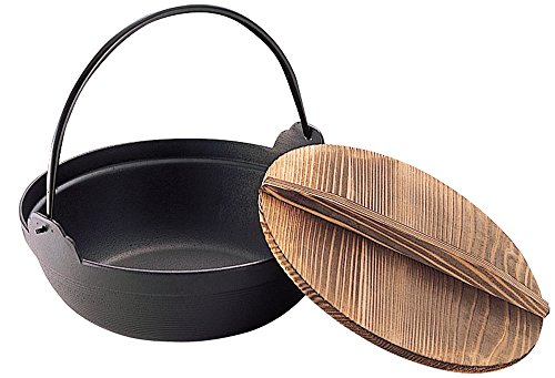 S iron pot with wooden lid 18 cm