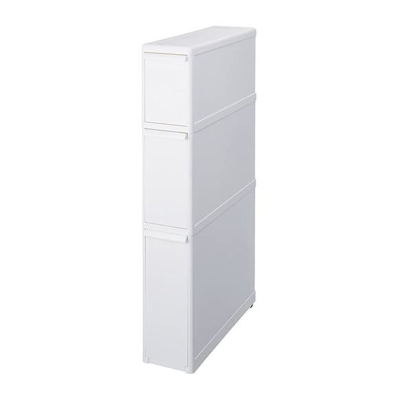 like-it FTS-111L Kitchen Storage, Gaps, Drawers, Super Slim, 3 Tiers, Width 5.5 x Depth 18.3 x Height 32.3 inches (14 x 46.5 x 82 cm), All White, Made in Japan