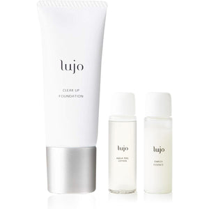 lujo Clear Up Liquid Foundation Beige Beauty Ingredients Natural (20g/1 month supply) Nanotechnology Mini Bottle (1 bottle each of lotion + oil serum included) (1 bottle (20g x 1))