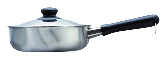 Sori Yanagi 312070 Stainless Steel Single Handle Pot, 8.7 Inches (22 cm), Mirror Finish, Made in Japan