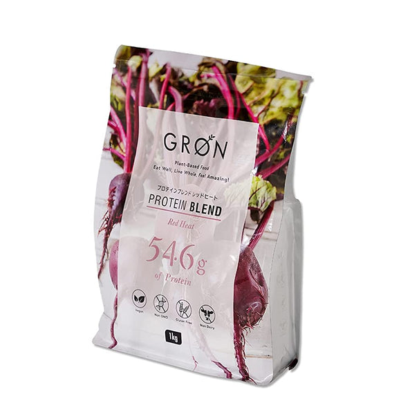 GRON Soy Protein, Red Heat, 2.2 lbs (1 kg), Superfood Formula, Made in Japan, Additive-Free, Vegan Compatible, Gluten Free