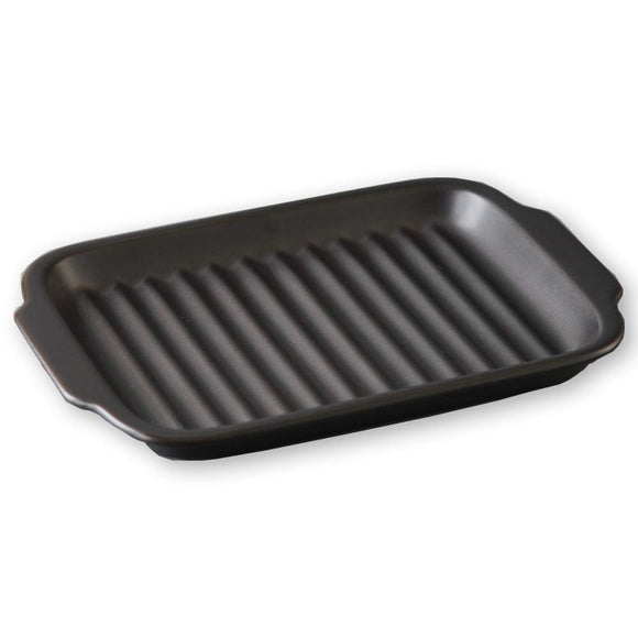 Grill Plate Oven Safe, Microwave Safe, Direct Fire SafeHeat Resistant Cooking Tray Fish Grill, Grill Tray, Made in Japan, Bakoyaki (Height 6.7 x Width 9.4 x Height 1.1 inches (17 x 24 x 2.8 cm)