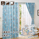 Toy Story SB-434/SB-435 Disney Grade 2 Blackout Thermal Insulated Curtain, Lace, Set of 4, Width 39.4 x 70.1 inches (100 x 178 cm), Length Buzz Lightyear, Little Green Men, Alien, Washable, Character