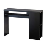 Crosio Desk, Width 39.4 inches (100 cm), Depth 11.4 inches (29 cm), Study Desk, Compact, Thin, Black