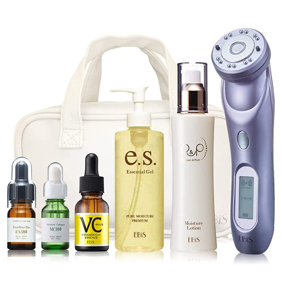 Ebisu Cosmetics (EBiS) Facial Beauty Device, Ultrasonic Facial Beauty Device, Twin Eleonizer Premium Home Beauty Salon Set