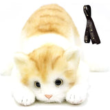 Realistic Cat Plush Toy, Made in Japan, 22.8 inches (58 cm), Tiger Brown, L Eyebrow, Real Cat