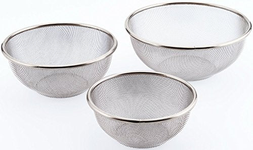 Made in Japan, 18-8 Stainless Steel Colander, 3-Piece Set
