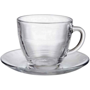 Duralex Jiggon Cup & Saucer, 7.8 fl oz (220 cc), Set of 6