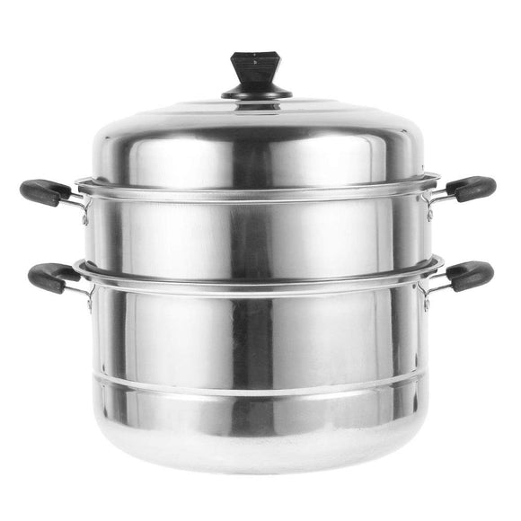 bennyuejp Steaming Pot, Steaming Pot, Rich Vegetables, Diameter 11.0 inches (28 cm) 11.8 inches (30 cm), 2 Tiers, 3 Levels, Deep Type, Induction Compatible, Compatible with Various Heat Sources, Stainless Steel (Diameter 11.8 inches (30 cm), 3 Tiers)