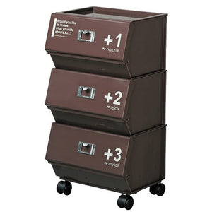 like-it CFS-15 Join Truck with Doors, 3 Tier Casters, Cafe Style, Brown, Width 13.3 x Depth 10.2 x Height 24.8 inches (33.7 x 26 x 63 cm)