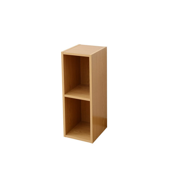 Yamazen CAB-7525 (LBR) Color Box, Width 9.8 x Depth 11.4 x Height 28.9 inches (25 x 29 x 73.5 cm), 2 Tiers, Compatible with A4 Files, Slim, Wall Surface, Storage, Connection Parts, Assembly, Light Brown