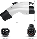 LECTRON J1772 EVS Charging adapter only from Tesla, Up to 48 ampere 250V -Tesla High Power Connector, Destination Charger, Mobile connector (white)