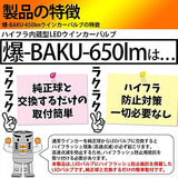 Pikachu T20 Single LED BULB WITH BUILT-in RESISISTOR, EXPLOSION-BAKU-650LM, Turn Signal Led Bulb, Pinch Part, Fan Included, Genuine Equivalent SiZe, 2 Pieces 6015