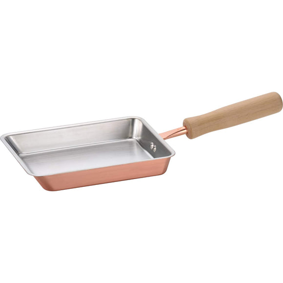 Wahei Freiz CS-025 Chitose Chitose Stainless Steel, Made in Japan, Pure Copper, 4.7 x 7.1 inches (12 x 18 cm), Wooden Handle, For Gas Fire Use Only