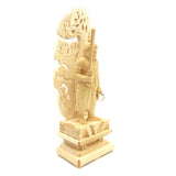 Wooden sculpture BUDDHA of Fudo Myo King SQUARE BASE Flame Light 5.0 DIMENSION Hinoki